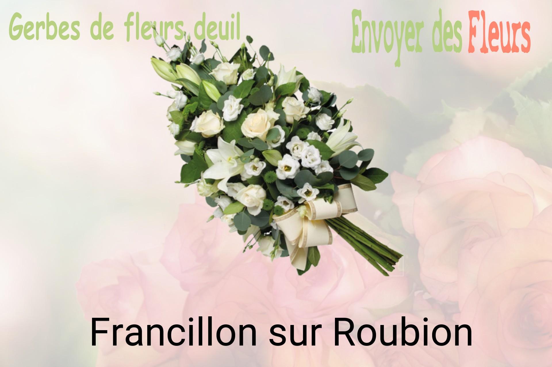Gerbe de fleurs de deuil livrée à Francillon-sur-Roubion